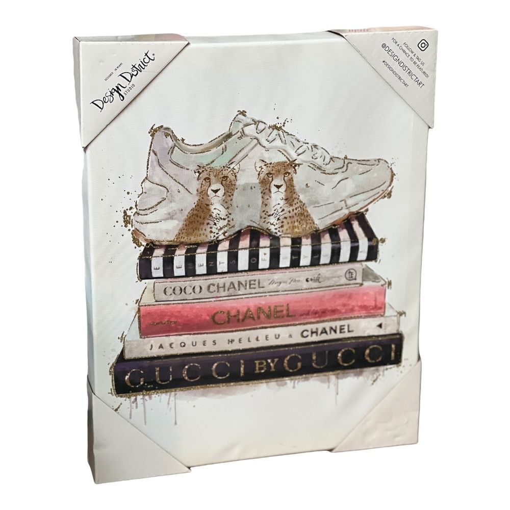 Design Canvas Sneakers Books Designer Animal‎ Print Decor Art